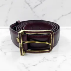 LOEWE　ロエベ　レザーベルト　アナグラム　バックル　ボルドーブラウン　ゴールドバックル　メンズのサムネイル