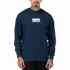PRO CLUB EMBROIDERED BOX LOGO L/S HEAVYWEIGHT T-SHIRT [navy] 114emb  プロクラブ ロンT