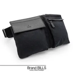 未使用品 GUCCI グッチ ボディバッグ ウエストバッグ ショルダーバッグ 28566 GGキャンバス ブラック メンズ