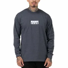 PRO CLUB EMBROIDERED BOX LOGO L/S HEAVYWEIGHT T-SHIRT [chacoal] 114emb  プロクラブ ロンT