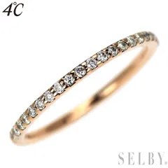 4℃ K10PG ダイヤモンド リング ハーフエタニティ ピンキー