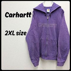 Carhartt ジップアップパーカー 2XL パープル 古着 ヴィンテージ