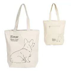 ★SALE★店頭で大人気★アニマル グラフィック トートバッグ コーギー アイボリー 雑貨 鞄 カバン 帆布 コットン コーギー グッズ いぬ かわいい 20代 30代 40代 50代 アイボリー