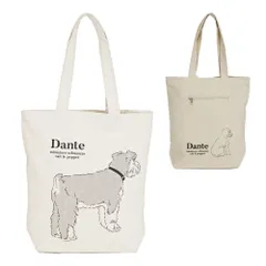 ★SALE★店頭で大人気★アニマル グラフィック トートバッグ シュナウザー アイボリー 雑貨 鞄 カバン 帆布 コットン シュナウザー グッズ いぬ かわいい 20代 30代 40代 50代 アイボリー