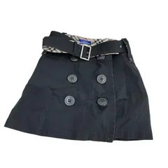186005 BURBERRY BLUE LABEL バーバリーブルーレーベル トレンチ スカート M ブラック/ノバチェック レディース