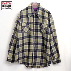 70s vintage BARDON チェック柄 ウール 長袖シャツ メンズ 表記XLサイズ