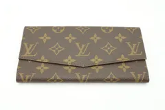 ルイ ヴィトン ヴィンテージ モノグラム 二つ折り 長財布 Unisex PVCレザー 茶 ブラウン Louis Vuitton 5491k