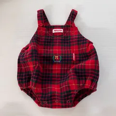 mikihouseミキハウス 赤チェック柄　ダルマオールT 85cm  RF00005