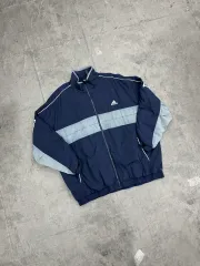 アディダス ネイビー/グレー ウィンドブレーカー ジャケット