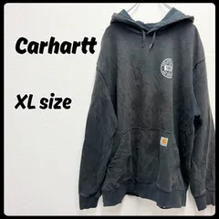 Carhartt パーカー ブラック XLサイズ バックプリント 古着 メンズ