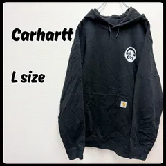 Carhartt パーカー ブラック Lサイズ バックプリント 古着 メンズ