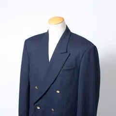 バーバリー Burberrys 90s 英国製 テーラードジャケット ダブルブレスト ネイビー 6釦 メンズ アウター 紺ブレ ブレザー ヴィンテージ USED