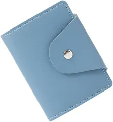 To all Genie カード入れ レディース スキミング防止 カードケース 大容量 薄型 電子マネー RFID クレジットカード カードホルダー クリアサイドポケット付き 手帳タイプ 34枚収納 (ライトブルー)