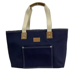 L.L.Bean(エルエルビーン) トートバッグ - ネイビー×アイボリー×ブラウン