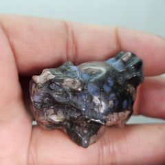 ブルー桜瑪瑙 龍亀 ピンク入り レア - メルカリ