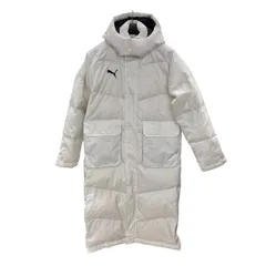 170040 現状品 PUMA プーマ ロングダウンコート ベンチコート M ホワイト メンズ