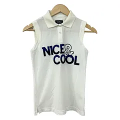 PEARLY GATES(パーリーゲイツ) ノースリーブポロシャツ サイズ00 XS レディース美品  - 白×ネイビー×マルチ