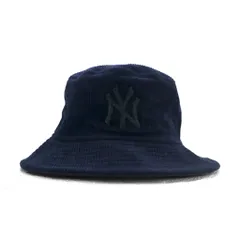 NEW ERA コーデュロイ バケットハット L/XL ネイビー 太畝 MLB ニューヨーク ヤンキース NEWYORK YANKEES