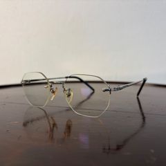 新品未使用ランクAAA/ハイクオリティ/眼鏡/リムレスメガネ/クロム