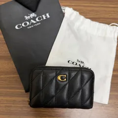◎COACH コーチ コインカードホルダー ラウンドジップ CM505 コインケース カードケース ブラック ゴールド金具 スモールウォレット