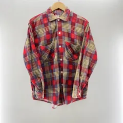 【中古】BIG MAC 60s プリントネルシャツ レッド サイズM ビッグマック[24]