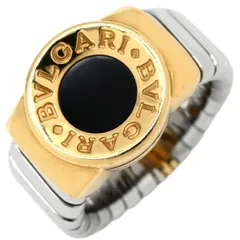 ブルガリ BVLGARI リング 指輪 トゥボガスリング イエローゴールド×ブラック #51 AU750 18K 18金 YG×SS コンビ  11号【中古】