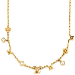 ルイヴィトン LOUIS VUITTON ネックレス LV インザスカイ GP ストラス ゴールド LVイニシャル モノグラムフラワー  M01322  VA4213【中古】
