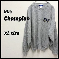 90s Champion ATHLETIC APPAREL カーディガン グレー 刺繍ロゴ XL 古着 maid in U.S.Aのサムネイル