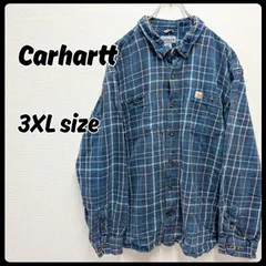 Carhartt ネルシャツ ブルー 3XLサイズ 古着 ヴィンテージ メンズ