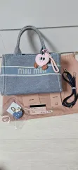 ミュウミュウ デニム トートバッグ + ストラップ (正規品)