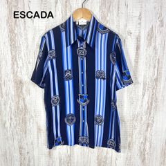 1極美品 エスカーダ シルク100% シャツ ブラウス クラシックカー 総柄
