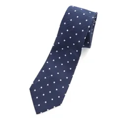 Paul Smith ポールスミス イタリア製 ドット 斜ストライプ柄 ネクタイ  ネイビー メンズ 古着