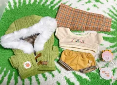 20cm ぬいぐるみ服 ハンドメイド ニット コート セット