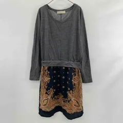 BEAUTY&YOUTH UNITED ARROWS ビューティーアンドユースユナイテッドアローズ レディース 長袖ワンピース   日本製　ペイズリー柄　ウール混　グレー