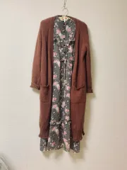 アンゴラ カーディガン ロング丈