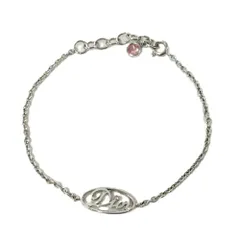 Christian Dior ブレスレット ロゴ ストーン シルバー メッキ