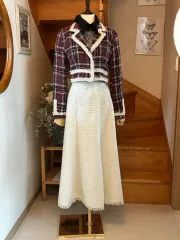 チェック クロップド ジャケット