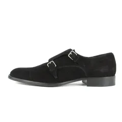 【新品】SAINT LAURENT PARIS サンローラン パリ サイズ:43(28.0cm相当) | ストレートチップ ダブルモンク ストラップ スウェード レザー シューズ | ブラック 黒 | ブランド 靴【メンズ】のサムネイル