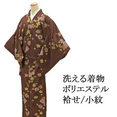 洗える着物 小紋 ポリエステル 袷せ 小難あり 着物 新品 仕立て上がり カジュアル レディース p2614