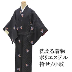 洗える着物 小紋 Ｌ寸 ポリエステル 袷せ 着物 新品 仕立て上がり カジュアル レディース p2610