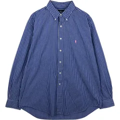 古着 ラルフローレン Ralph Lauren CLASSIC FIT クラシックフィット 長袖 ボタンダウンストライプシャツ メンズXL相当/eaa615254