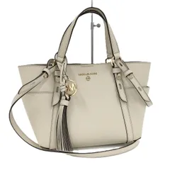 MICHAEL KORS 2WAY トートバッグ ショルダーバッグ PVCコーティング グレージュ