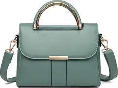 MYSKUFT ショルダーバッグ ハンドバッグ ミニとーと 斜めがけ 2way 小さめ レディース コンパクト PUレザー かばん (グリーン,  横23cmx縦19cmxマチ13cm)