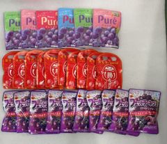 칸로 퓌레 구미 포도 56g × 6 개 + UHA 미각당 승리 구미 허벅지 맛 25g × 10 봉지 + 부르봉 페트 치네 구미 이탈리안 포도 맛 50g × 10 봉지 // 732613