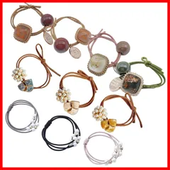 ヘアゴム10点 セット パール ヘアgomuビーズ ヘア飾り 大人 シュシュ ヘアゴム ヘアアクセサリー 上品 カジュアル オフィス 髪留め おしゃれ春 夏 秋 オフィス (Aset)