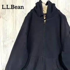 L.L.Bean エルエルビーン フーディジップ ボアパーカー XL ネイビー 紺 裏ボア スウェット フルジップ 防寒 アウトドア カジュアル 古着 ビッグサイズ ゆったり メンズ レディース　男女兼用　ユニセックス　25-941