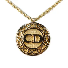 Christian Dior クリスチャンディオール CD ロゴ ネックレス ネックレス - メタル ゴールド  ペンダント サークル 