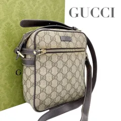 【価格交渉/質問大歓迎♪】【美品】グッチ　GGスプリーム PVC × レザー ショルダーバッグ　5802