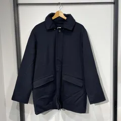 RS17◇ UNITED ARROWS ユナイテッドアローズ　ステンカラーコート　M　メンズ　ネイビー　フロントボタン留め　フラップポケット付きのサムネイル