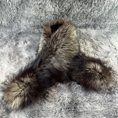 SAGA MINK サガフォックス 高級リアルファー ティペット ショール 毛皮 銀タグ ボリューム シルバーフォックス FOX 美品 YS26B-110